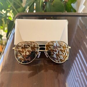 Michael Kors Gold Cheyenne Aviator Sunglasses. NWT. Fun for a spring look